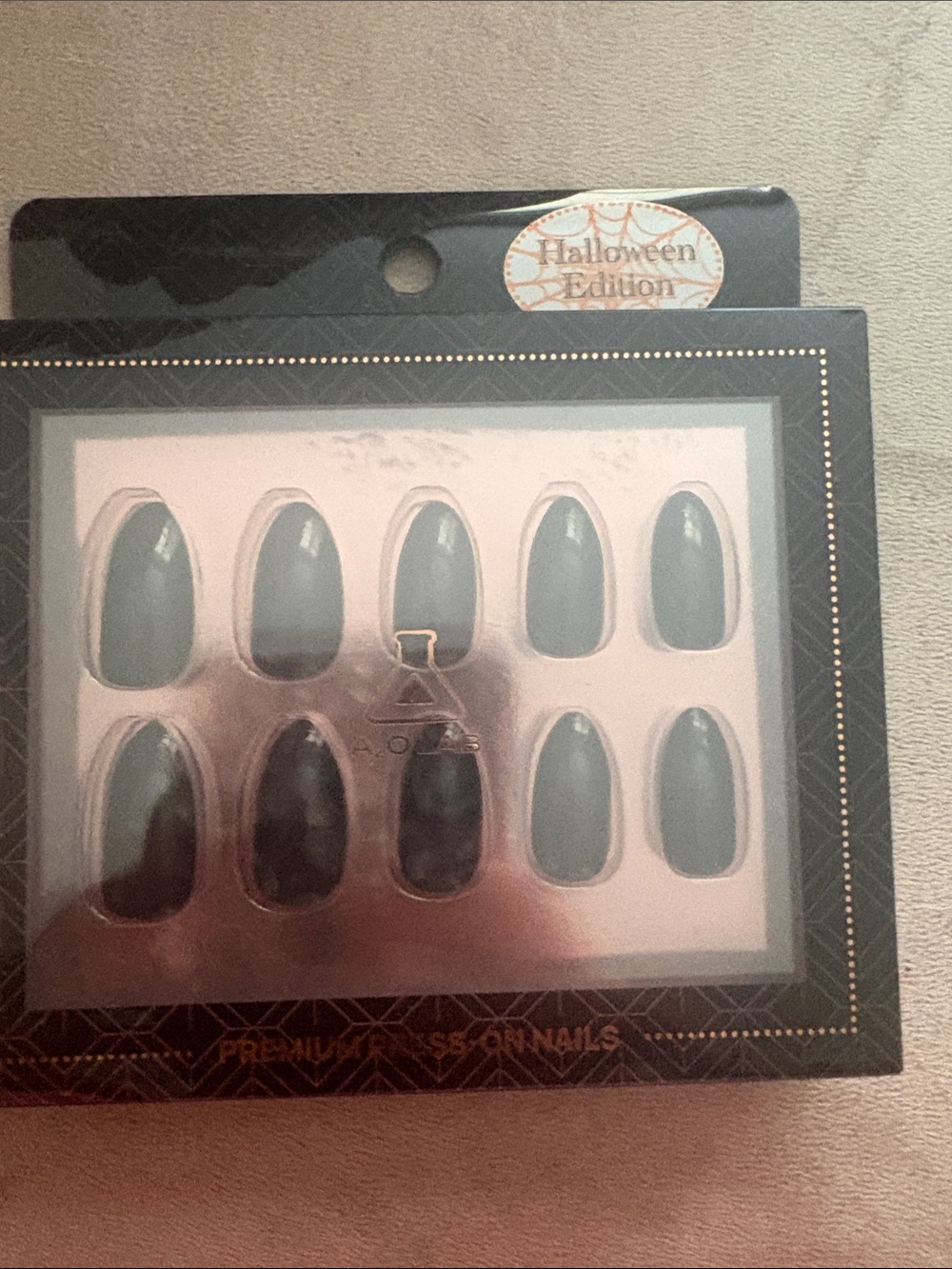 Halloween Edition Black Press-On Nails - Women Makeup Press-On Nails